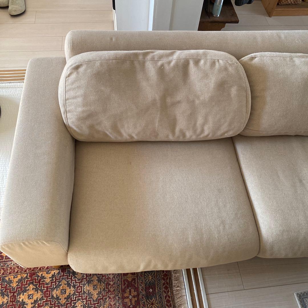 ベージュ ファブリック 2人掛けソファ