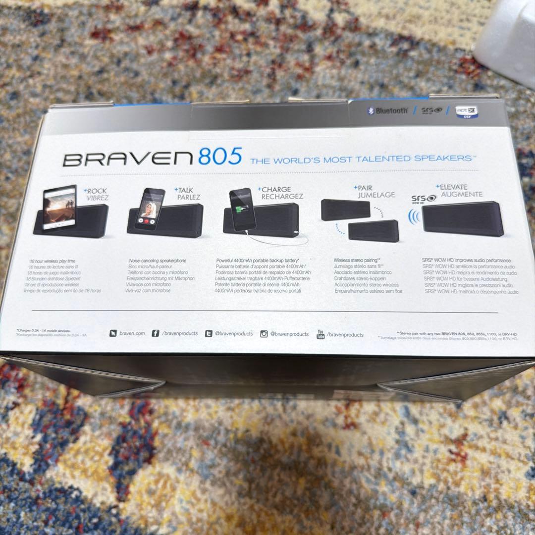 BRAVEN 805 Bluetooth ワイヤレススピーカー ブラック