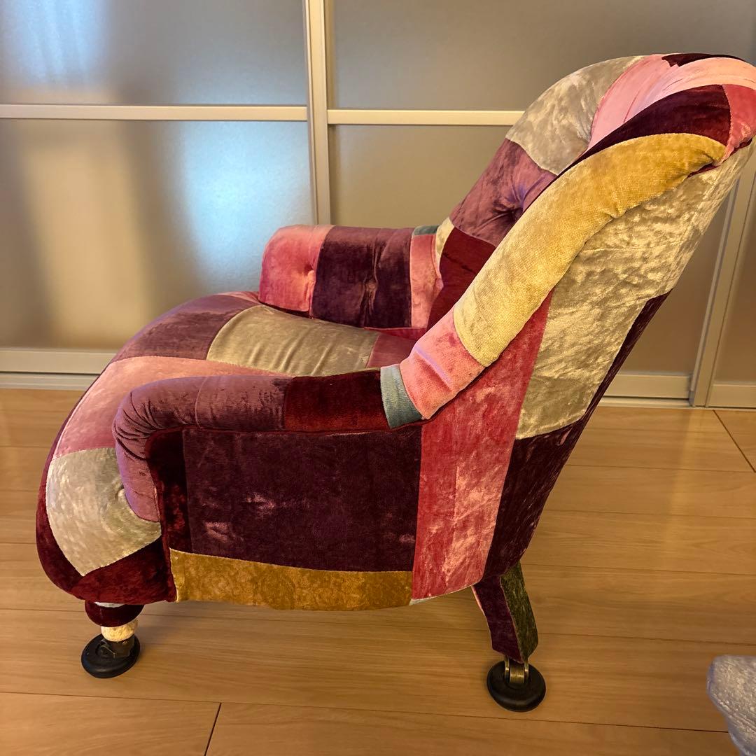 HALO アンチェア 一人掛け (ベルベット パッチワーク ボヘム)