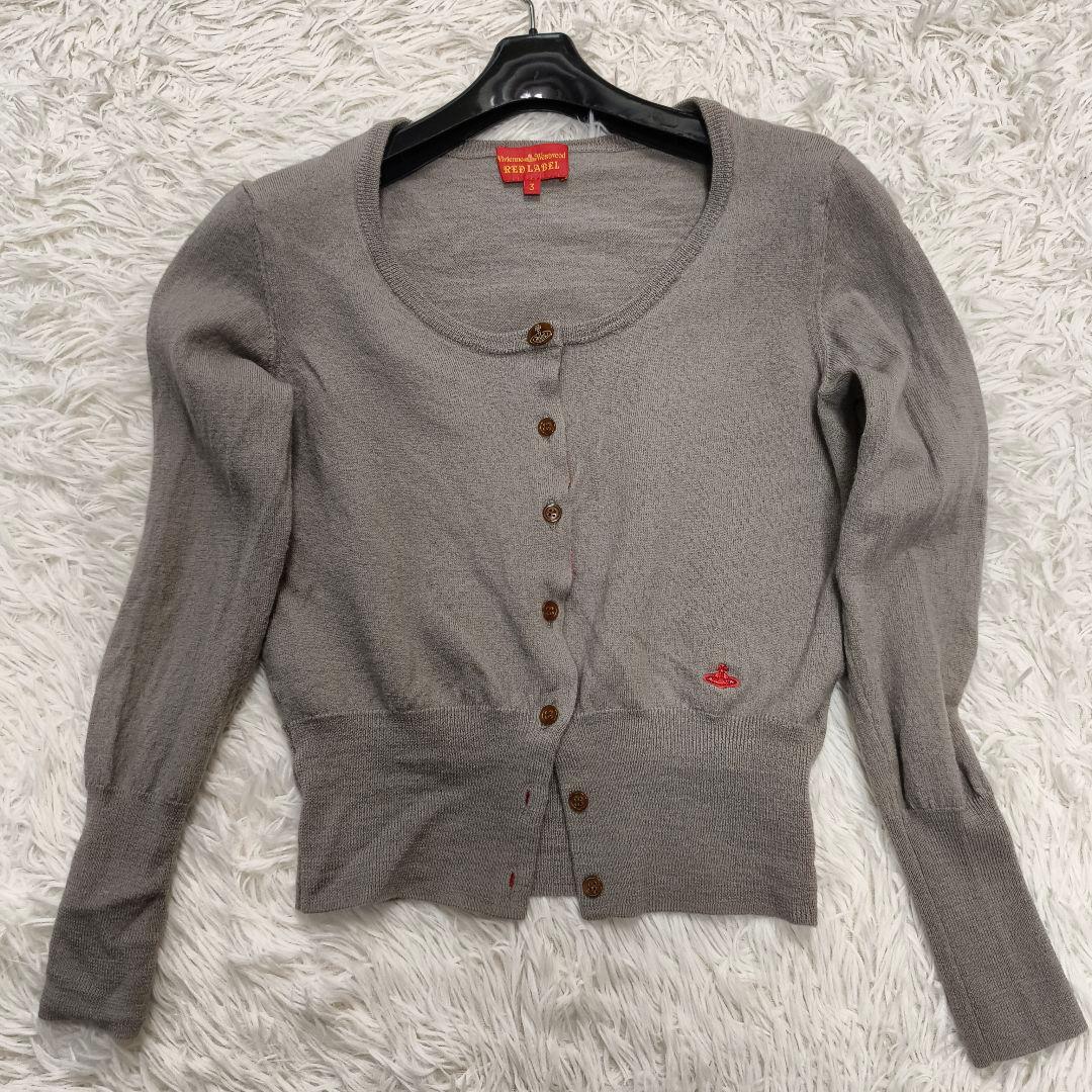 ヴィヴィアンウエストウッドレッドレーベル カーディガン オーブボタン 刺繍 変形
