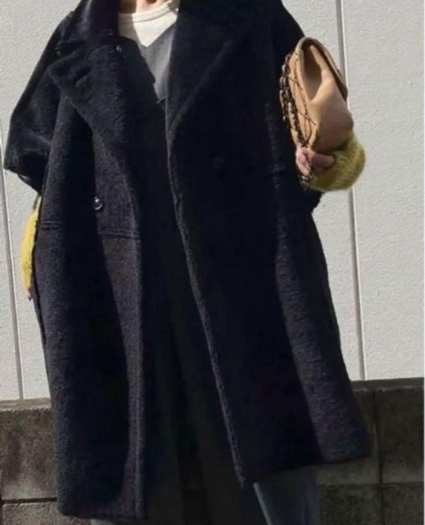 新品 アメリ Ameri リバーシブル ボア ポンチョ コート