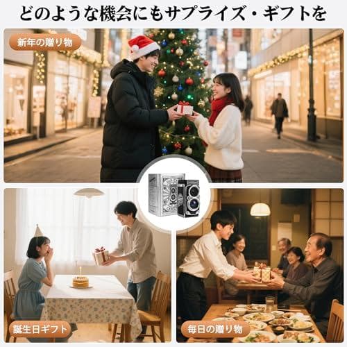 CHUZHAO ヴィンテージミニデジタルカメラ、ポータブルTLRスタイルのレトp