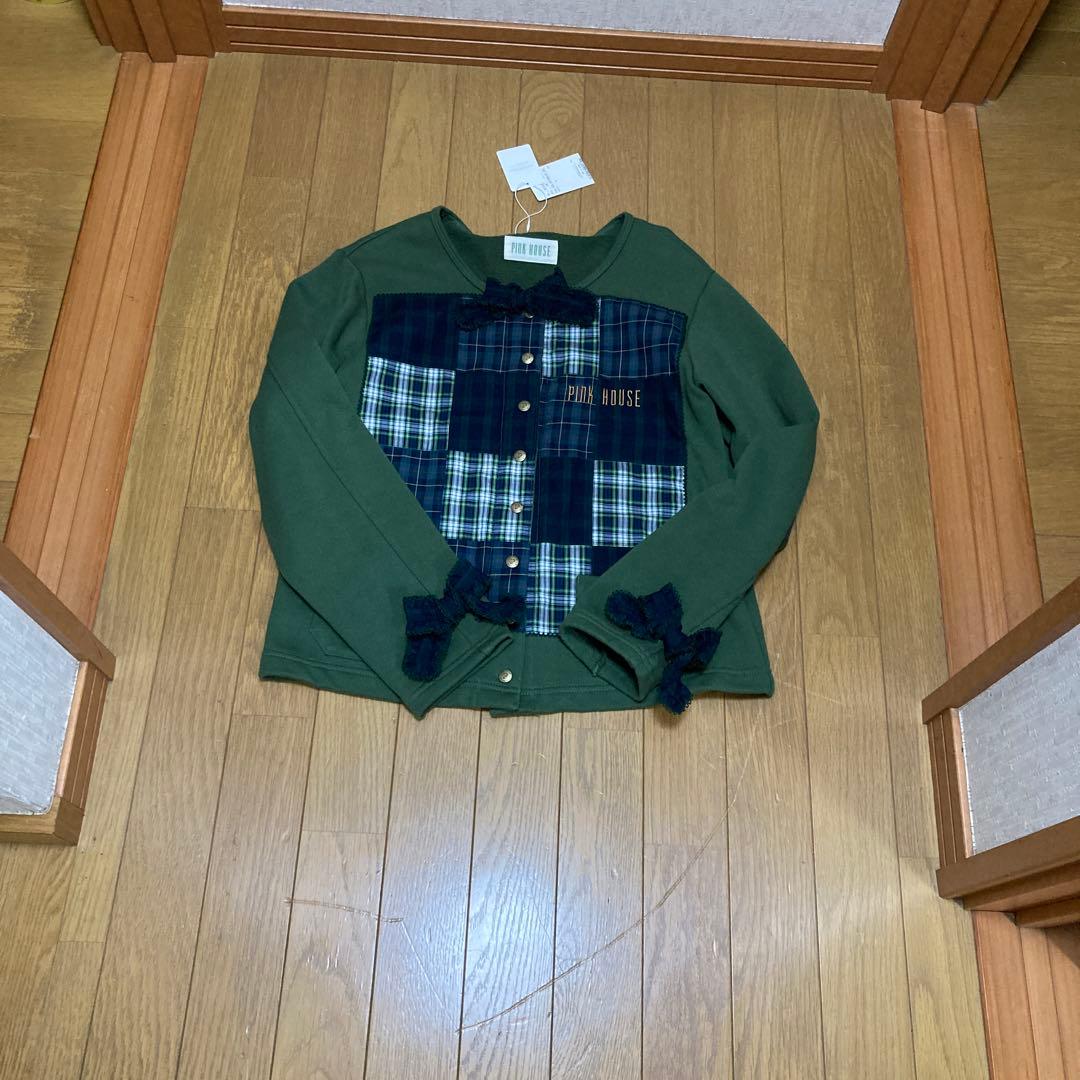 PINK HOUSE チェック柄パッチワークカーディガン