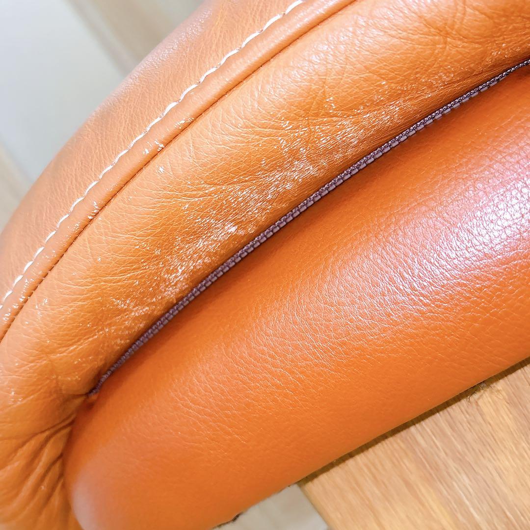 カリモク オットマン 本革 ブラウン 木製