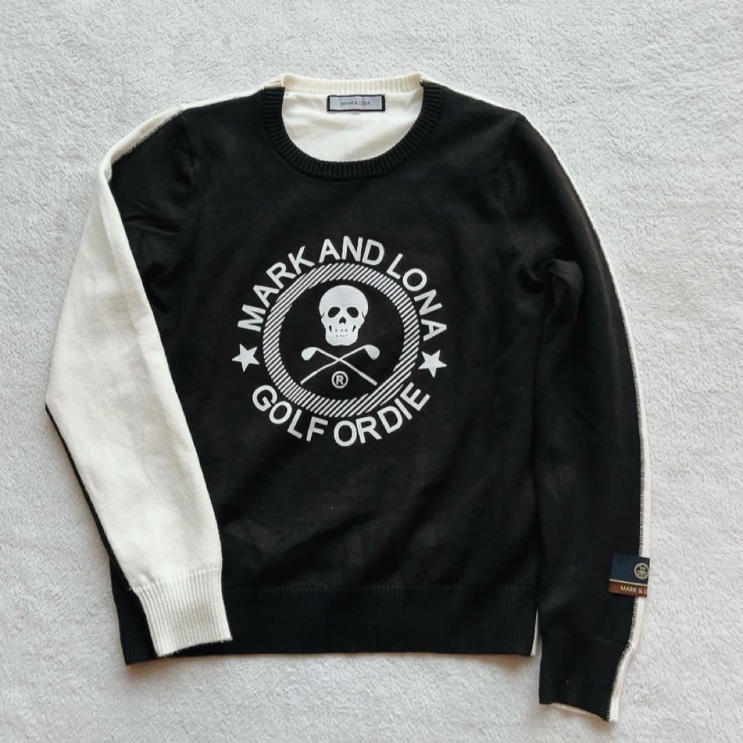 極美品　近年　マークアンドロナ　ニット　裏地付　防風　スニード　バイカラー