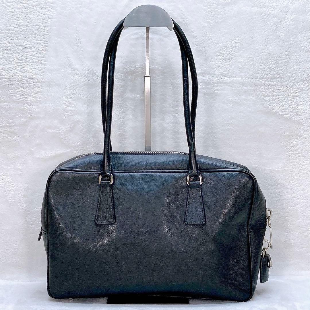 ✨激レア✨プラダ ガレリア トートバッグ ブラック 三角プレート カデナ レザー