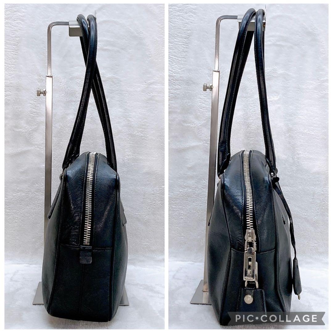 ✨激レア✨プラダ ガレリア トートバッグ ブラック 三角プレート カデナ レザー