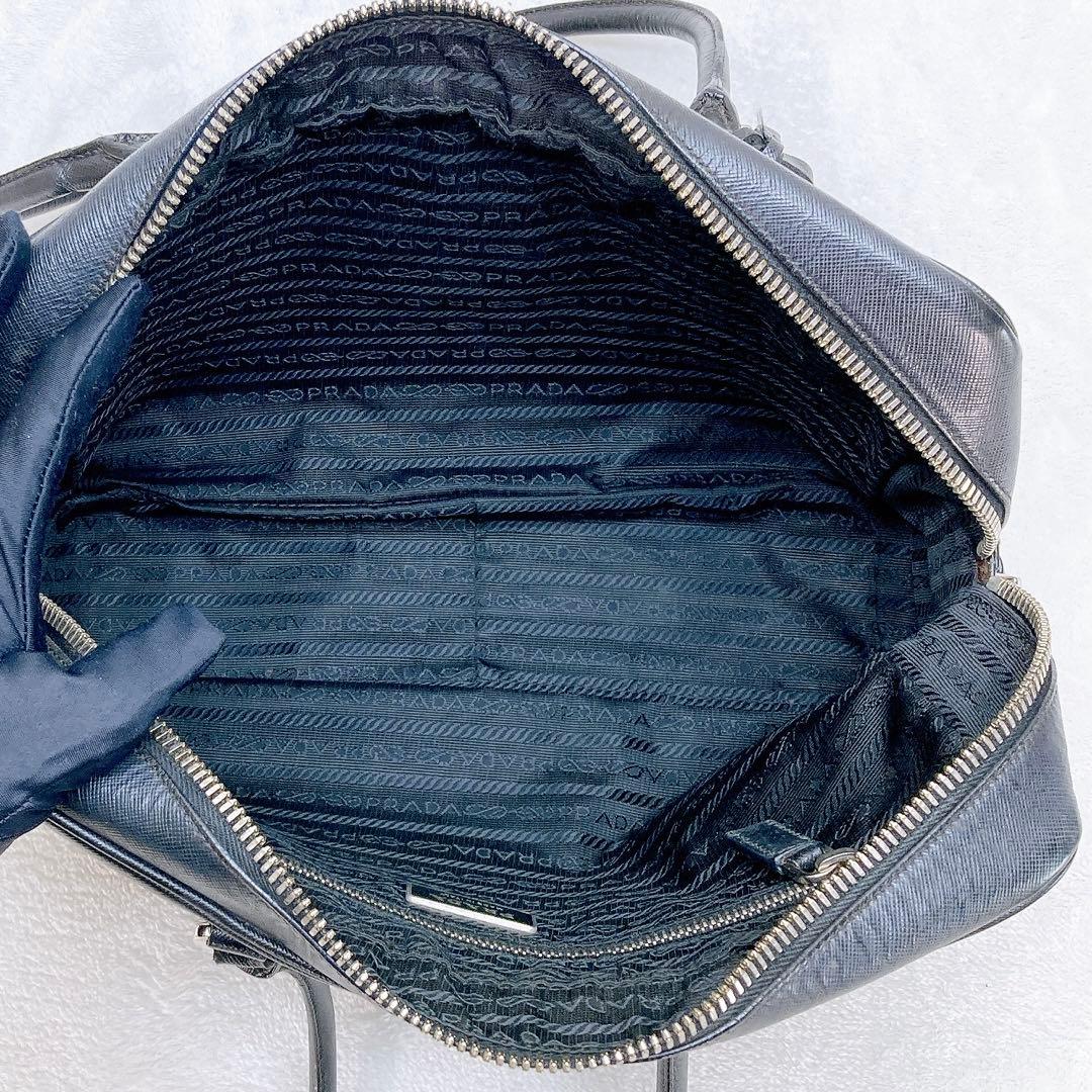 ✨激レア✨プラダ ガレリア トートバッグ ブラック 三角プレート カデナ レザー