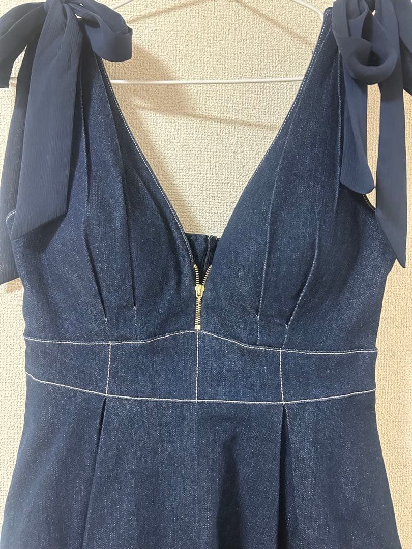 DEA ローブドフルール ネイビー Aラインドレス