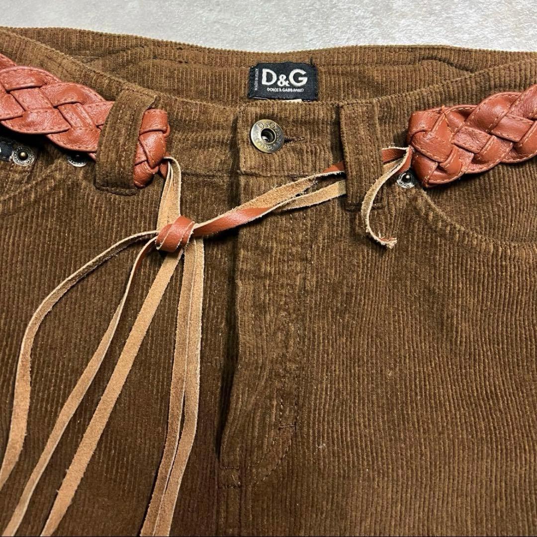 00s ドルガバ　D&G コーデュロイ　ミニスカ　y2k 平成　ウエスタン