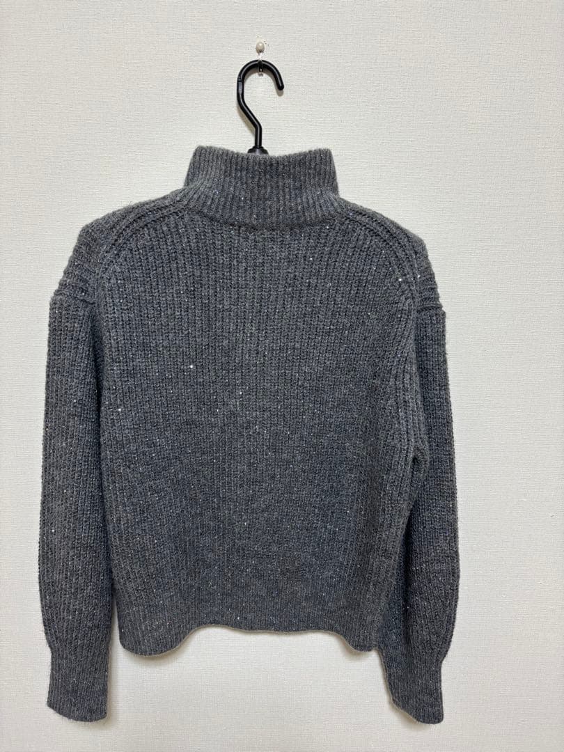 23区【洗える】スパンコールバルキー ダブルジップ ニットブルゾン