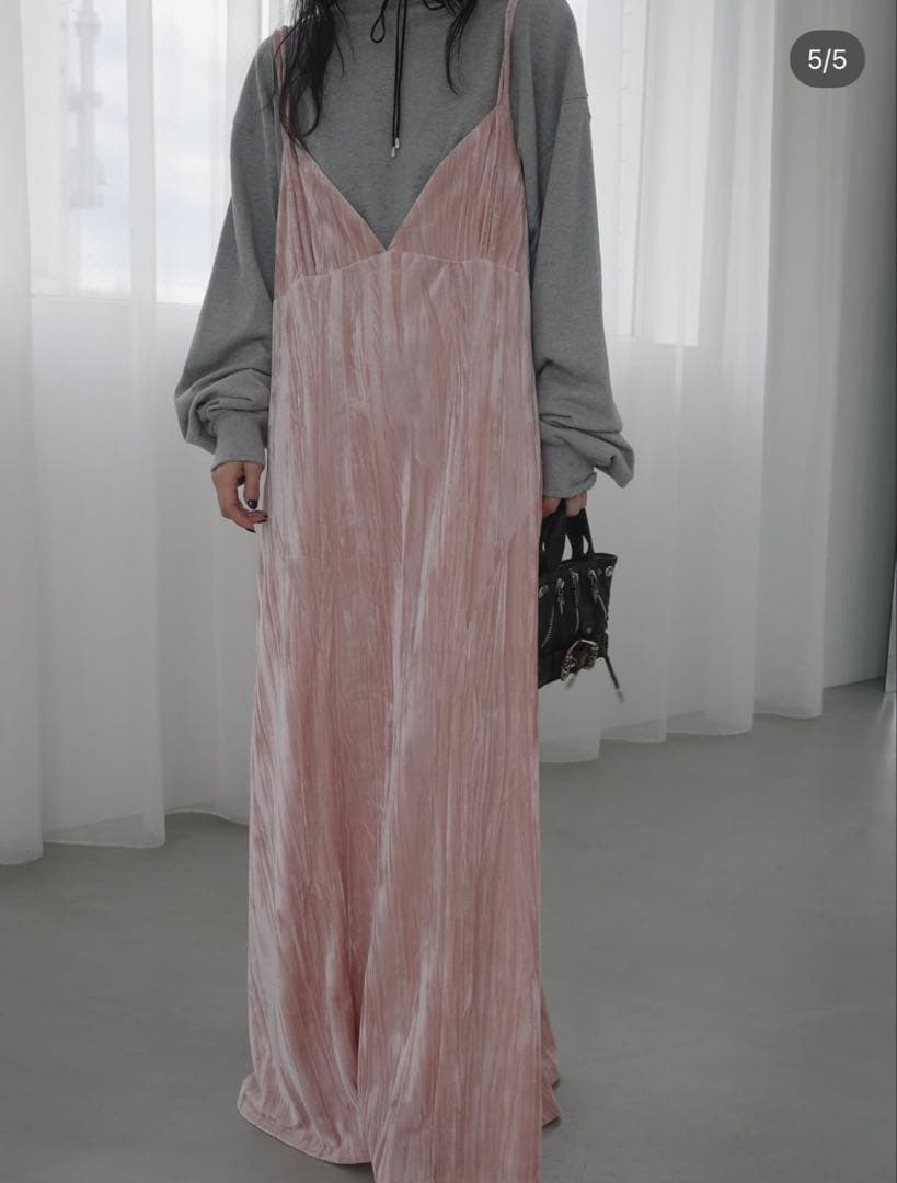 AMERI VINTAGE VELOUR SET UP ベロアキャミワンピース