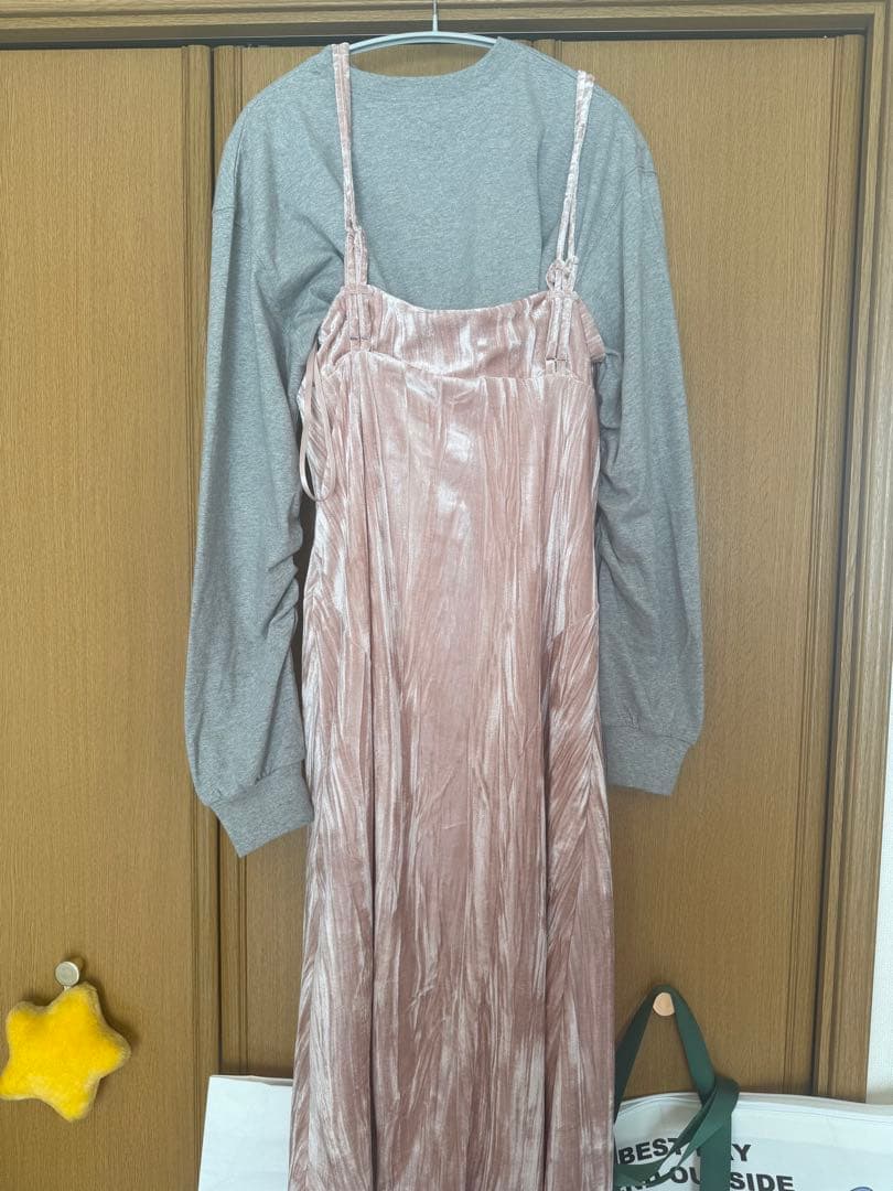 AMERI VINTAGE VELOUR SET UP ベロアキャミワンピース