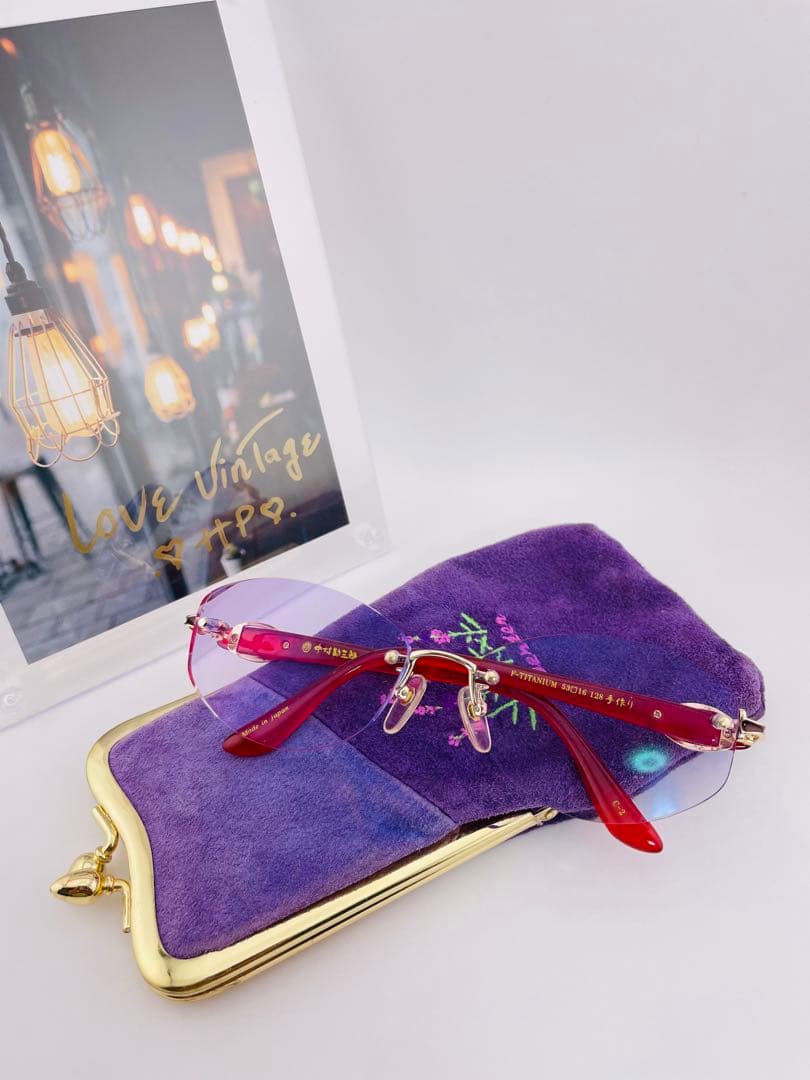 中村勘三郎 ダイヤ付き 日本製 眼鏡 ビンテージ フレーム 希少美品　人気 6