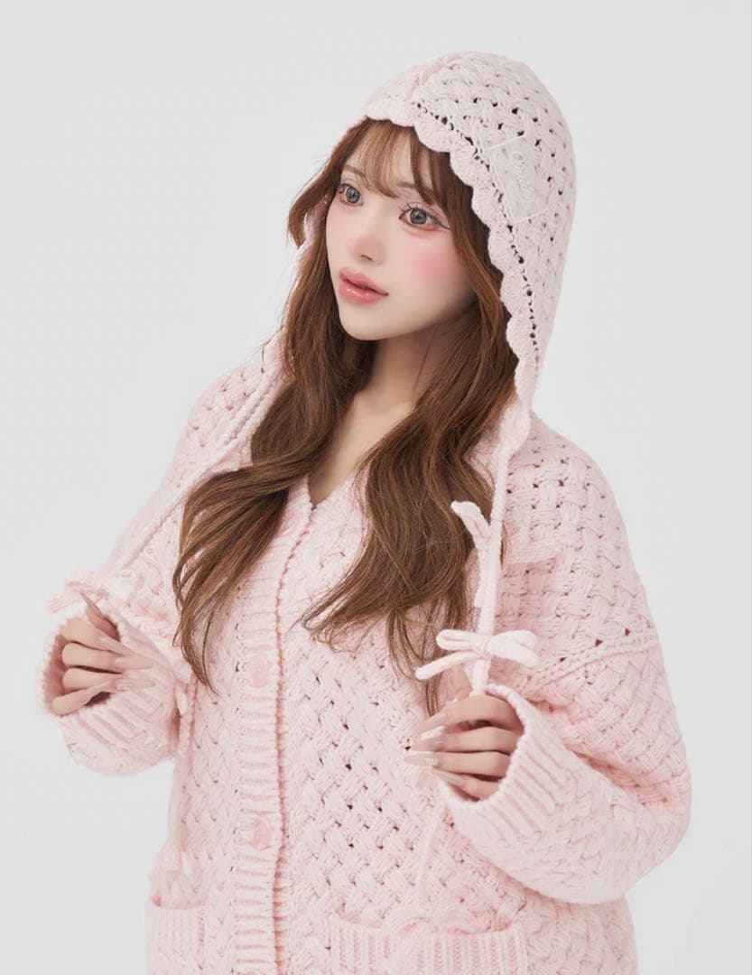 Darich ダーリッチ アントルラックリボンニットボンネット PNK ピンク