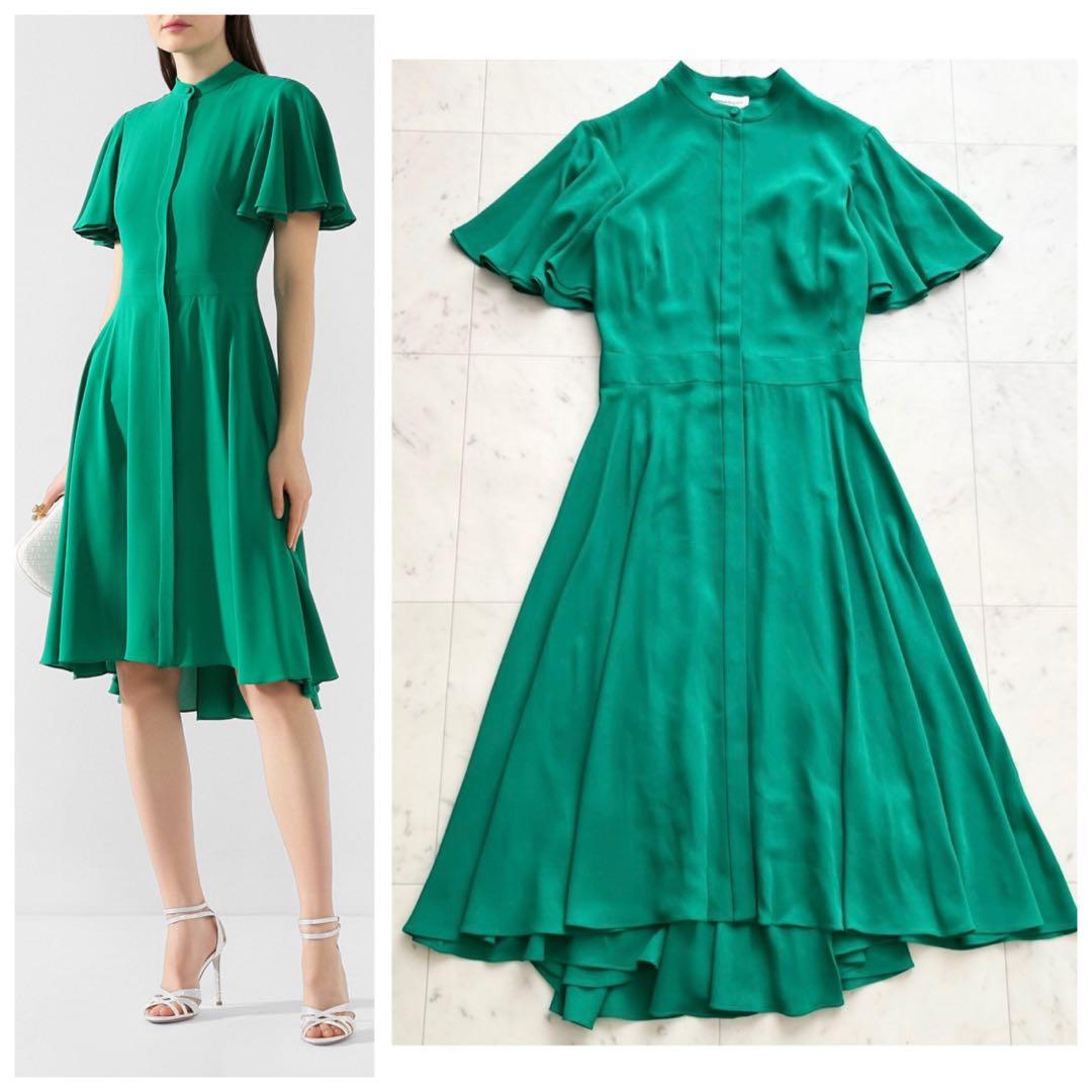 Alexander McQueen 近年 シルク フレアスリーブワンピース