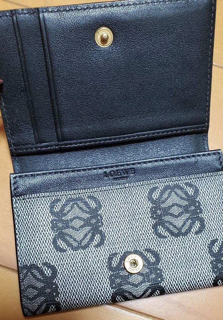 LOEWE ロエベ カードケース 名刺入れ アナグラム グレー/ブラック