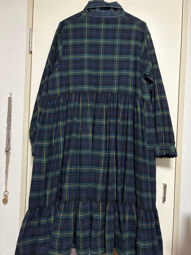 HEIHEI リボンワンピース グリーンチェック