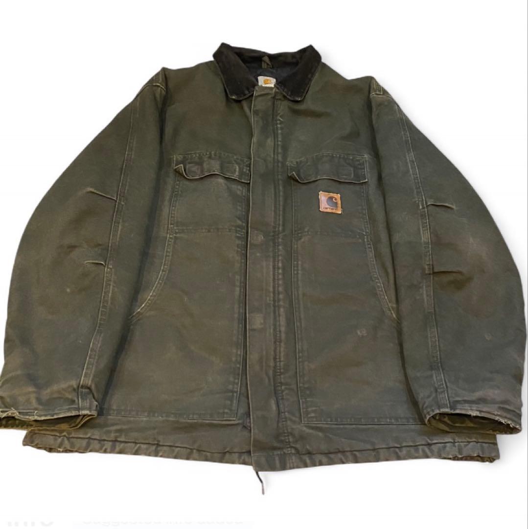 激レア　フェード　90s カーハート　トラディショナル　ジャケット　　緑