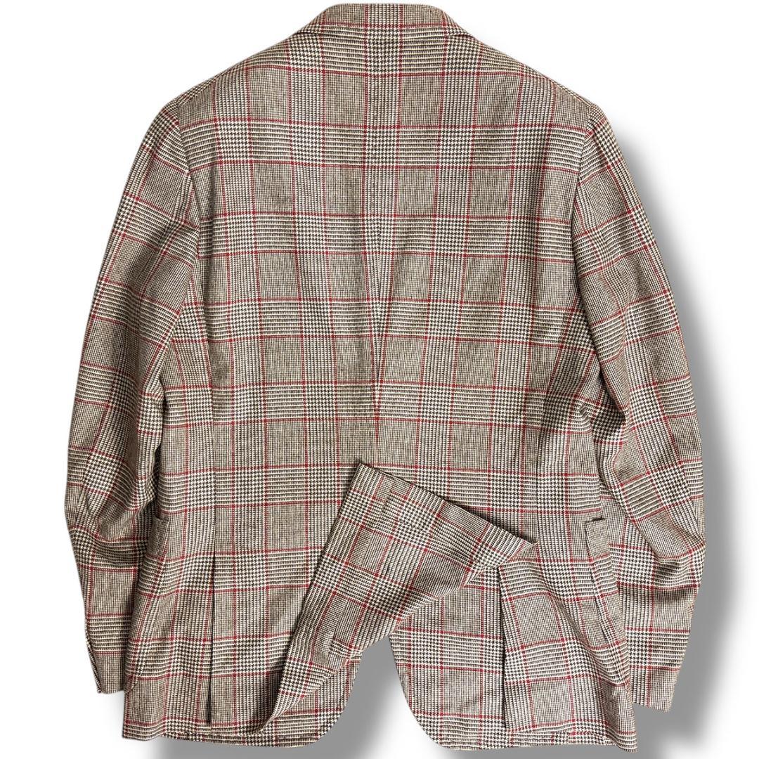 J6384 美品 イザイア SAILORフランネルグレンプレイドジャケット 48