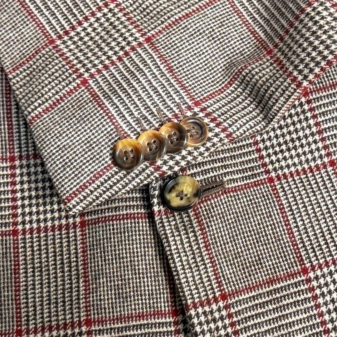 J6384 美品 イザイア SAILORフランネルグレンプレイドジャケット 48