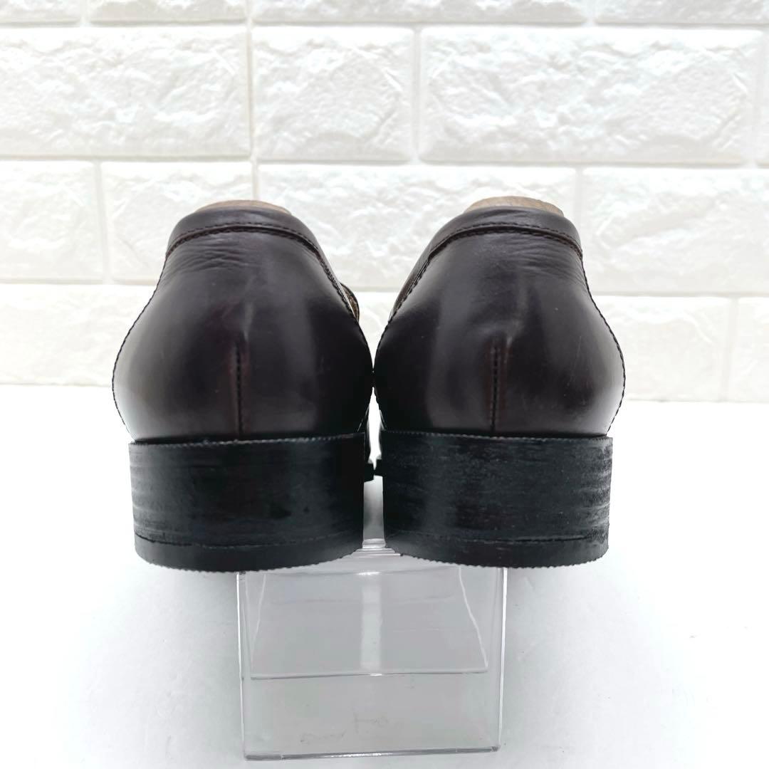 エルメス シェーヌダンクル ローファー 革靴 シルバー金具 レザー 25.0