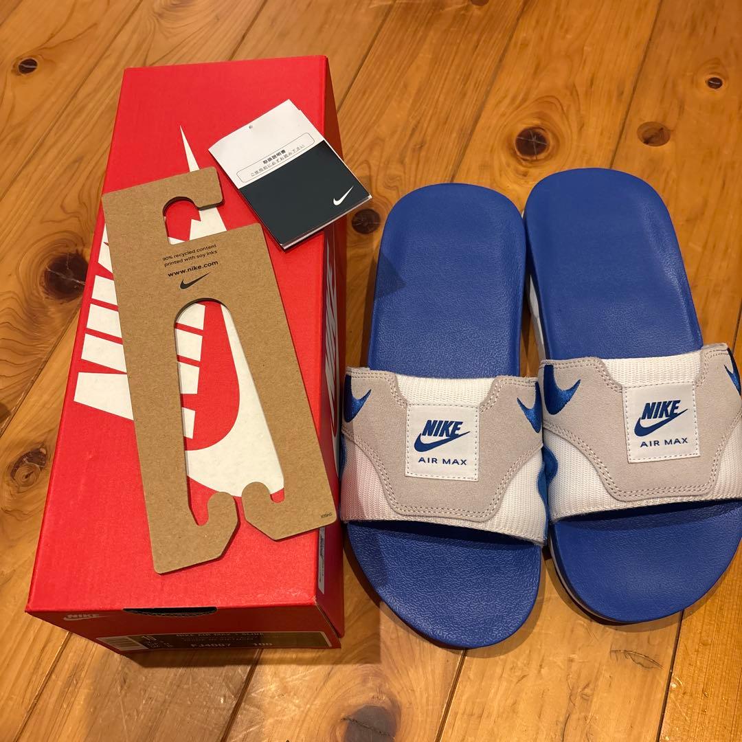 NIKE AIR MAX 1 SLIDE 28cm ホワイト/ロイヤルブルー
