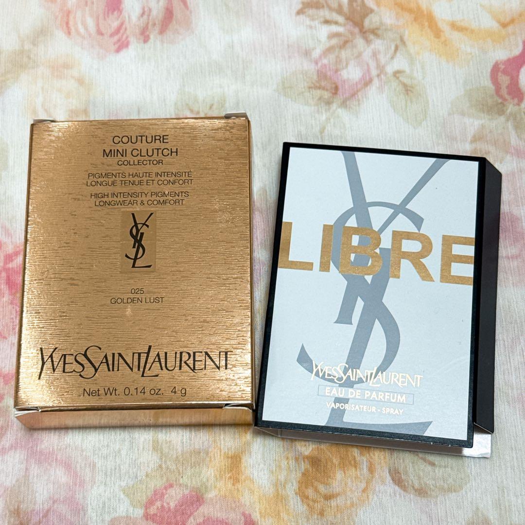YSLクチュールミニクラッチ025ゴールデンラスト リブレサンプル付き