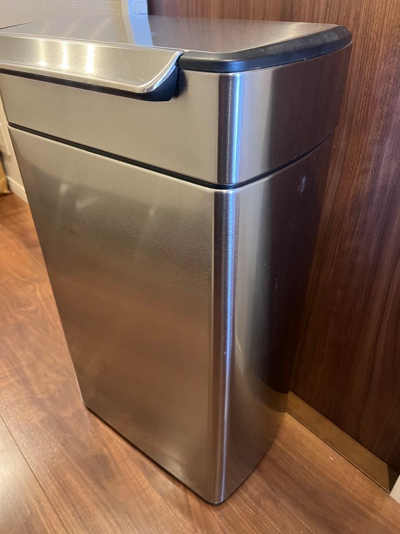 シルバー ステンレス ごみ箱 蓋付き　幅40cm