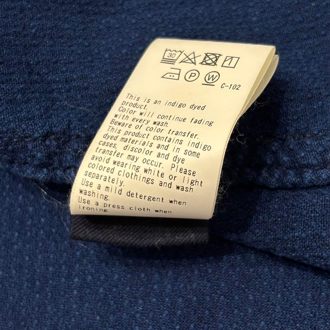 美品 濃紺 ホンアイサシコ 刺し子 カバーオール M 藍 ブルーブルー ハリラン