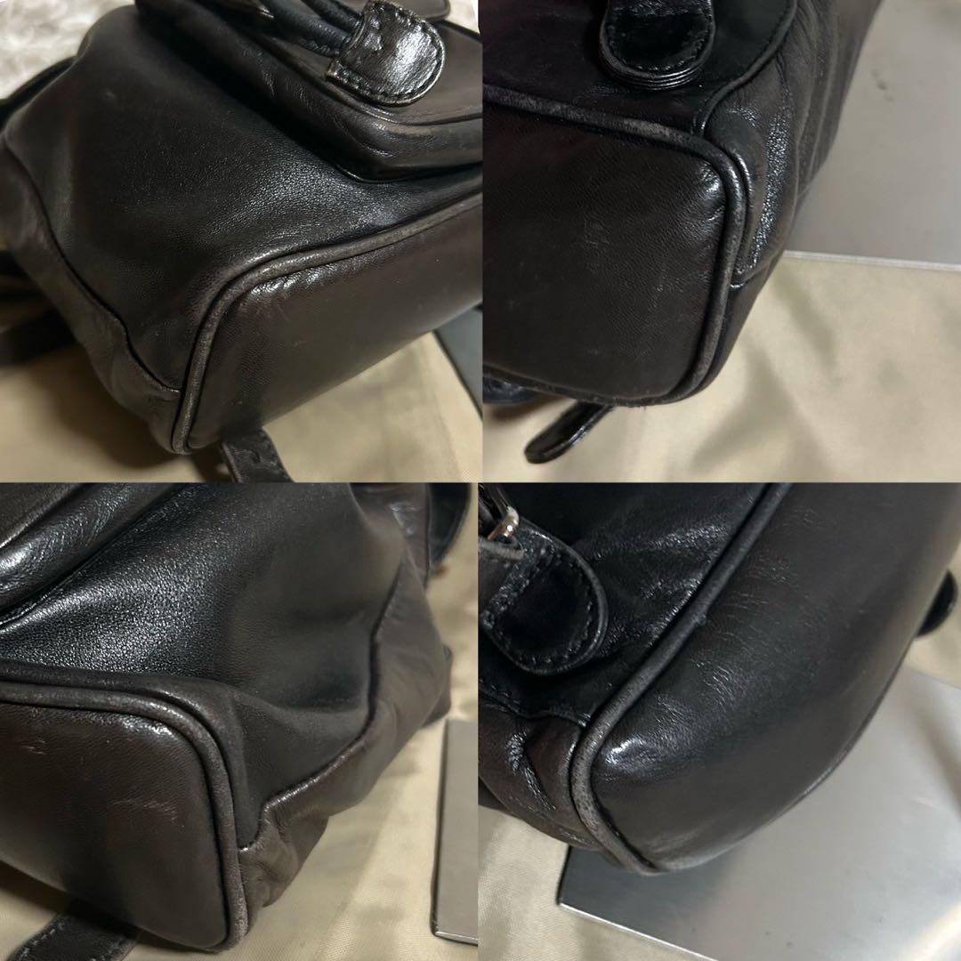 【】グッチ バンブー レザー 巾着 ミニ リュック かばん バッグ ヴィンテージ