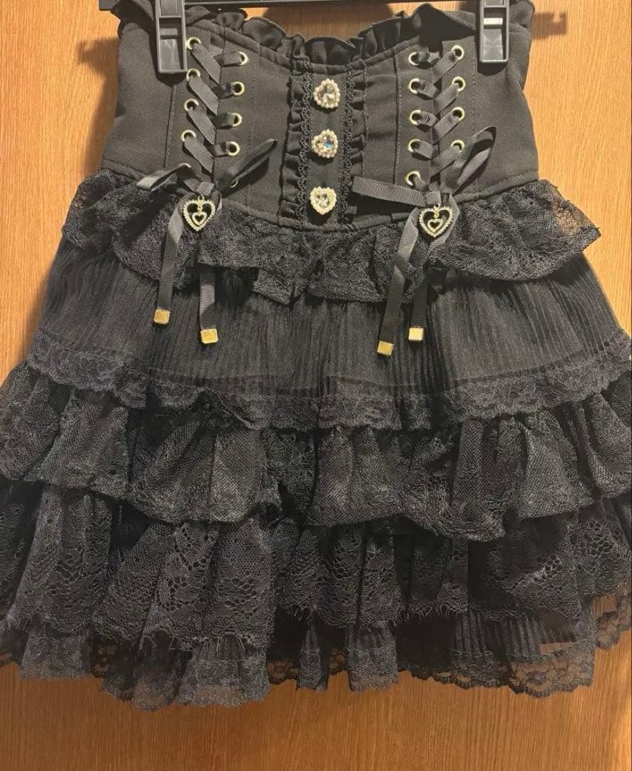 ティアードフリルスカパン ブラック