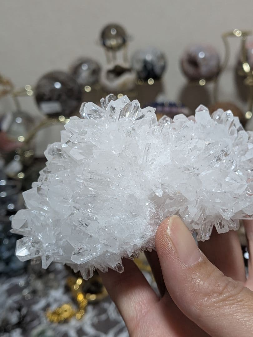 らびす！菊花水晶☆クラスター☆ヒマラヤ産☆強力浄化☆高品質☆台座つき☆2