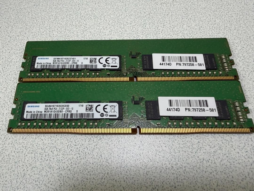 Samsung 8GB DDR4 2133MHz （８GB ⨉ ２) ２セット
