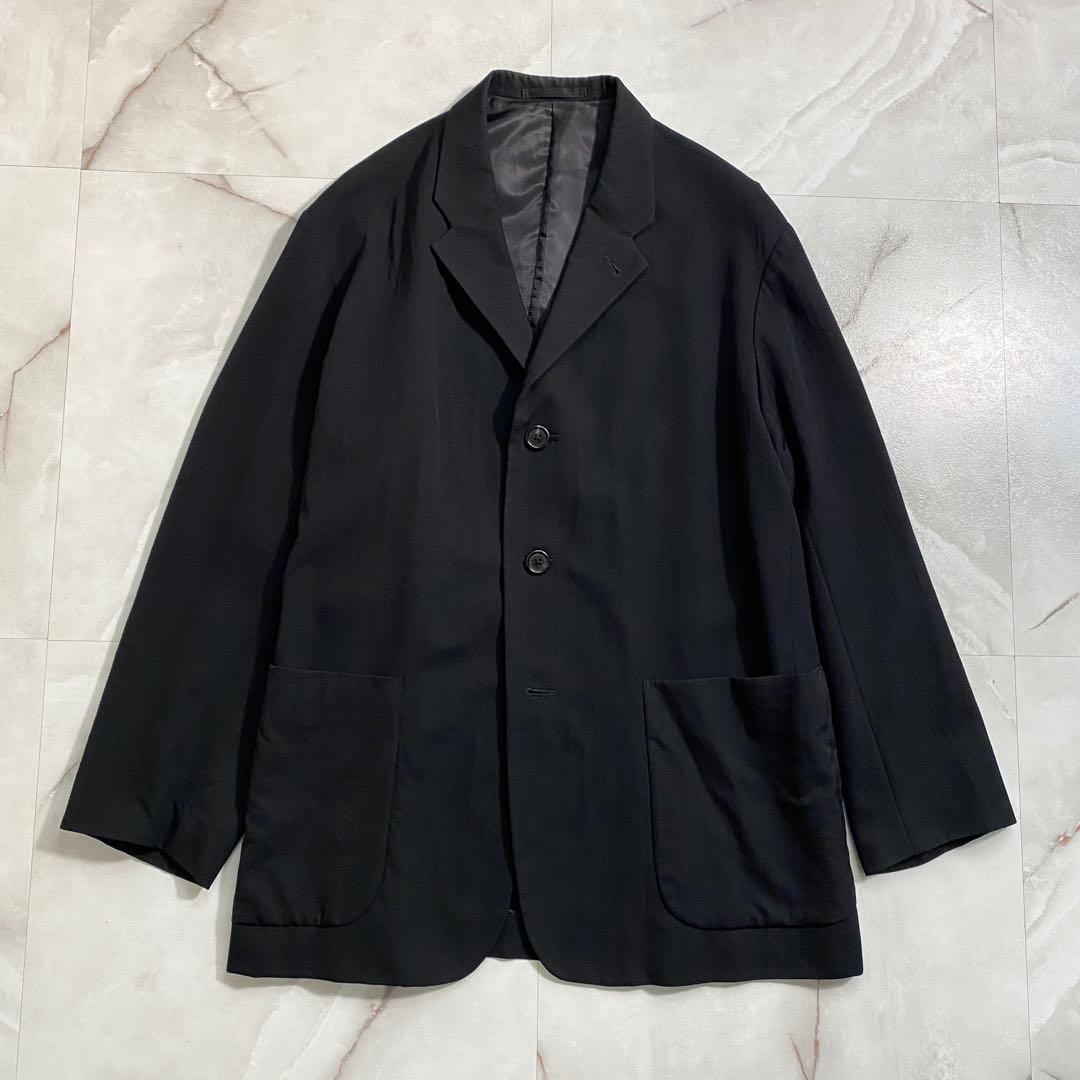 B17785 90's ワイズフォーメン シワギャバ アンコンジャケット 黒 S