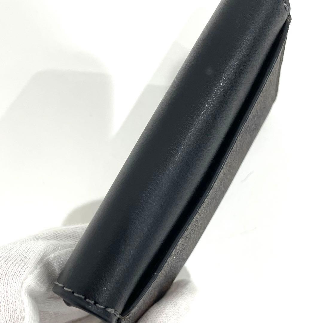 COACH 名刺入れ ブラック/ブラウン シグネチャー カードケース コーチ