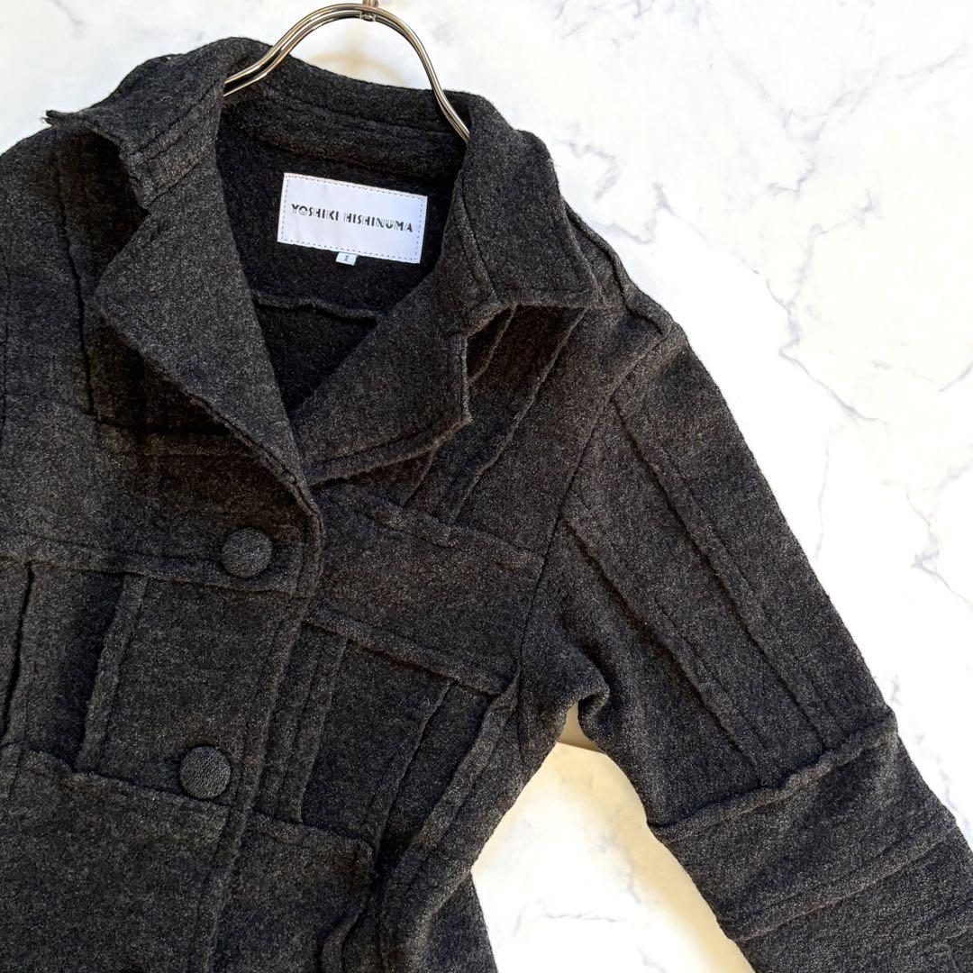希少 YOSHIKI HISHINUMA ショートコート テーラード Aライン