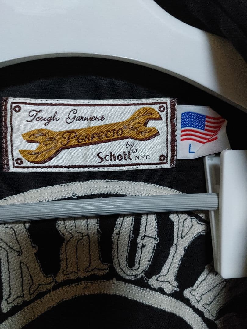 ✨希少柄✨刺繍✨Schott N.Y.C ショット オーバーオール Lサイズ
