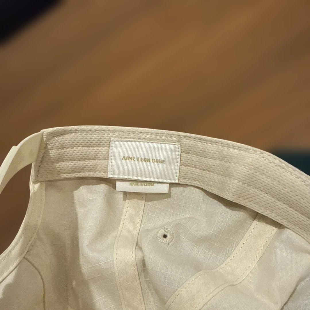 Aime leon Dore アイボリー/ダークグリーン ベースボールキャップ