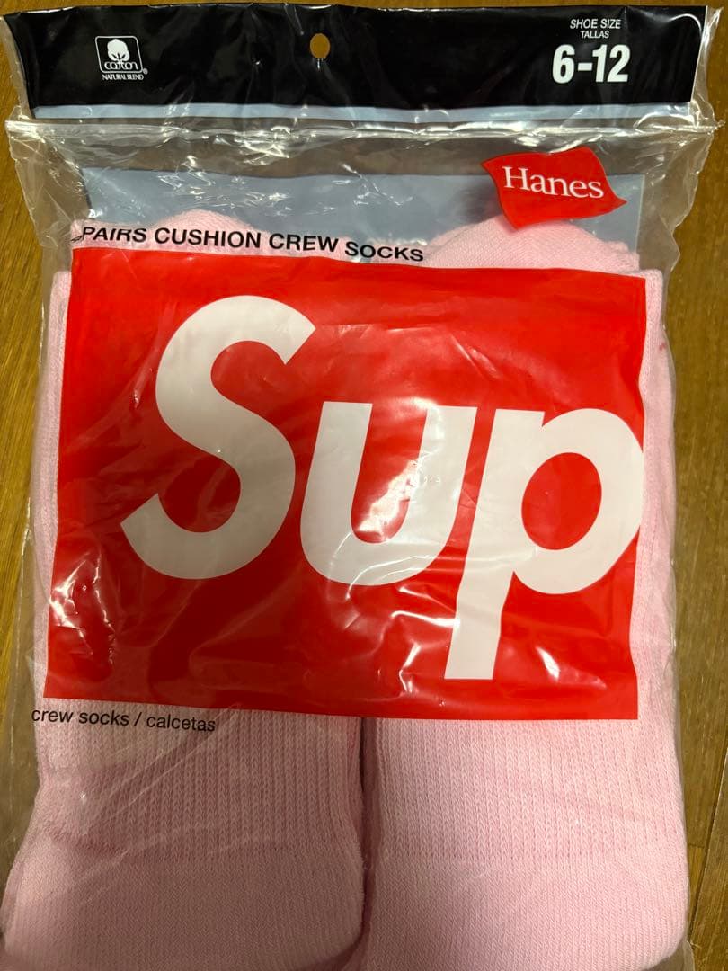 新品Supreme Hanes pink socks 4PACK