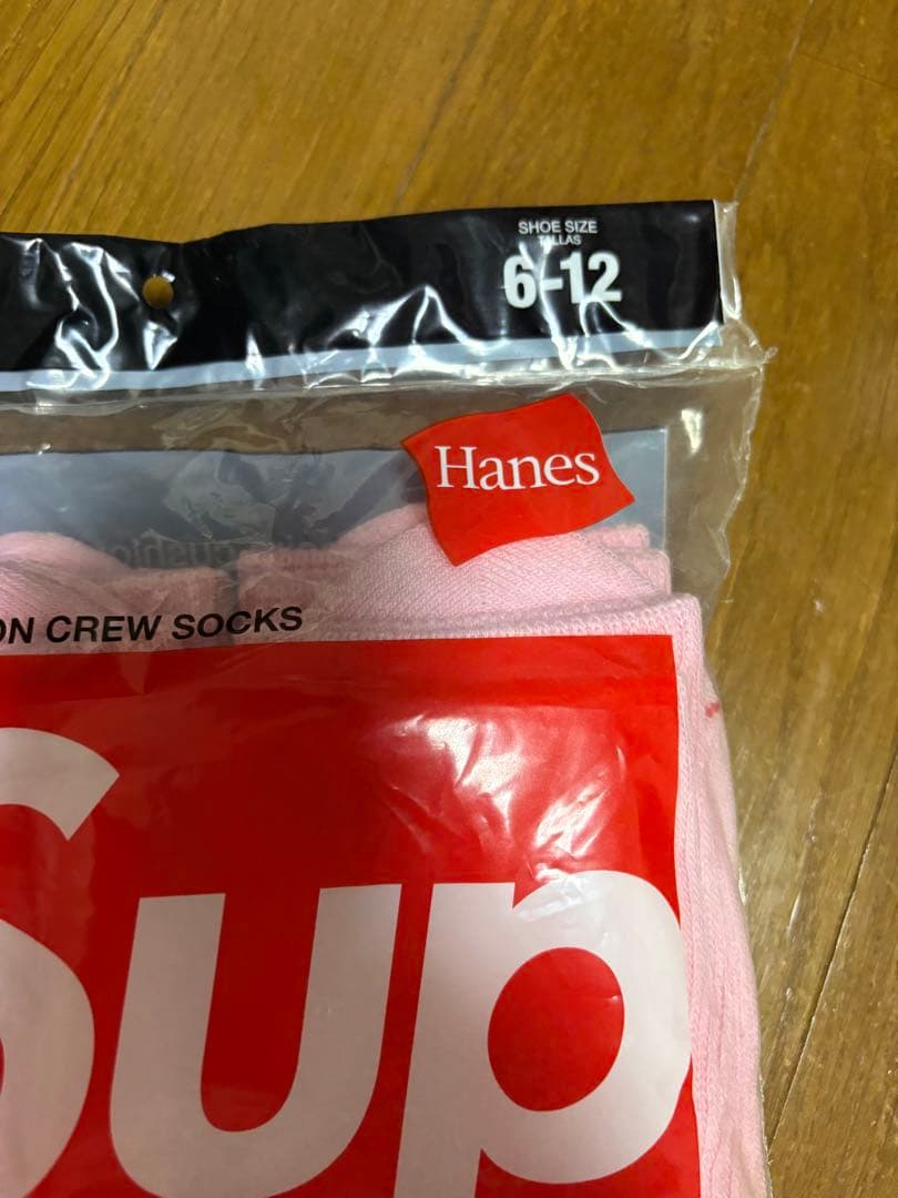 新品Supreme Hanes pink socks 4PACK