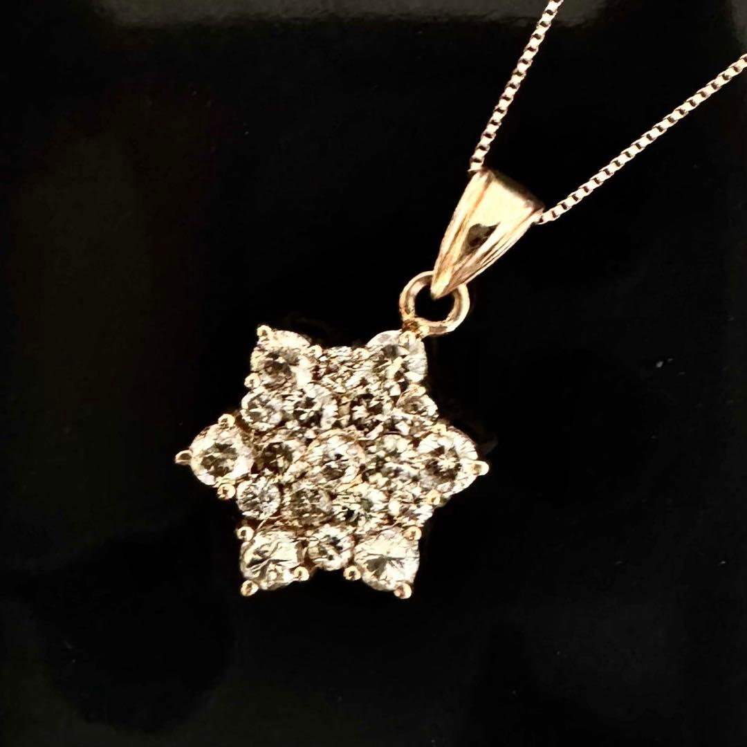 1ct♡天然ダイヤモンド ネックレス K18ダイヤ ペンダント 2.47g