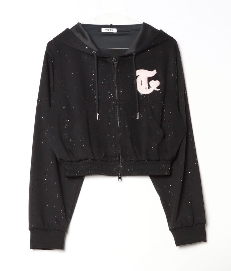 titty&Co. ファーロゴラメスウェットパーカー