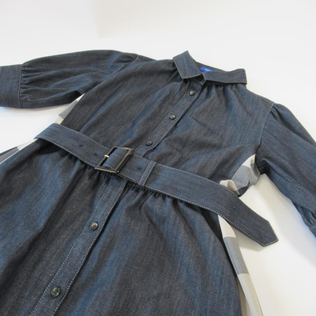 ブルーレーベルクレストブリッジ新品ネイビー デニムドレス / ワンピース 38