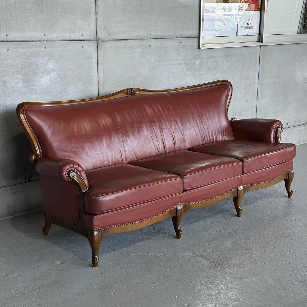 ✦マルニ木工✦ Maruni／クラシック レザーソファ 3人掛け 本革