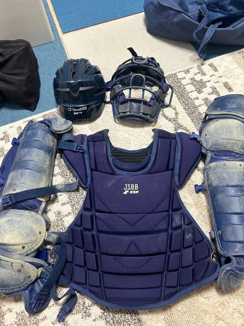 JSBB キャッチャー用防具一式 ネイビー