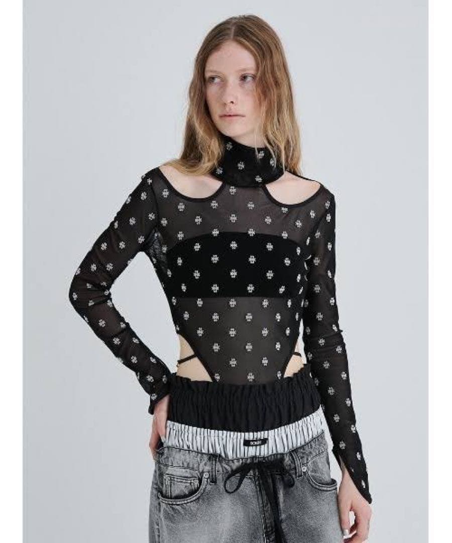 SWAN LAKE スワンレイク カットアウトボディスーツ ブラック