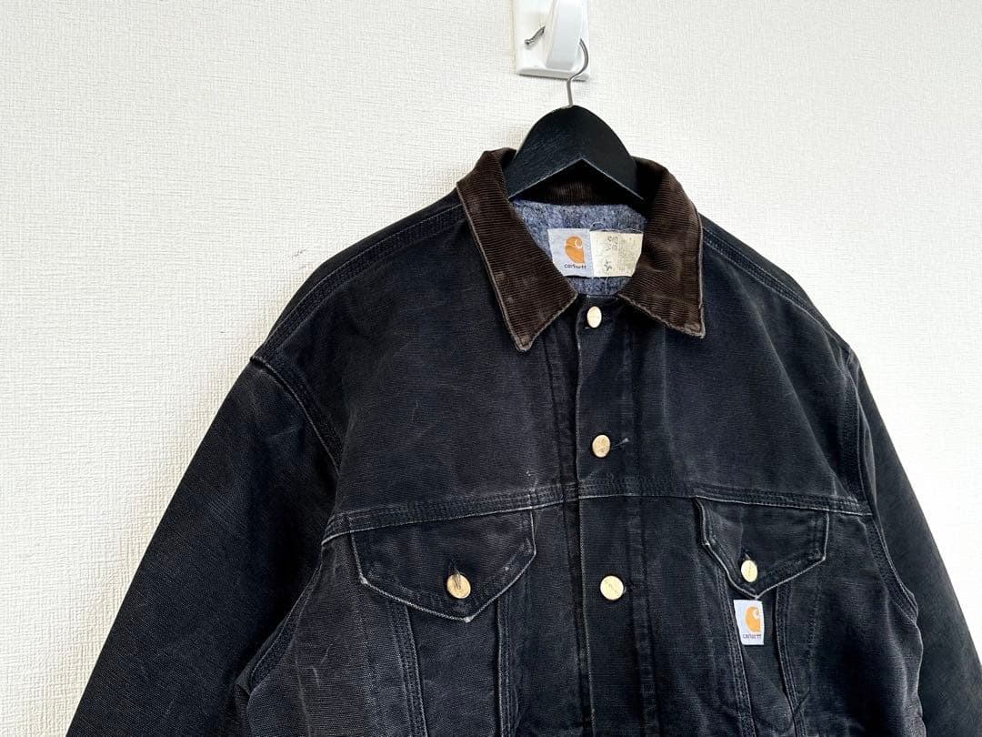 超超スペシャル 80s カーハート トラッカージャケット 46 ブラック 黒
