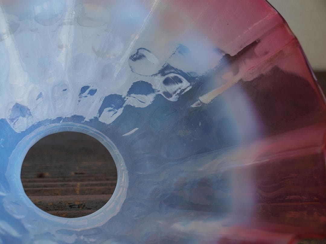 ピンク色オパールガラス フリルガラス ランプシェード電笠オパールセント/K086