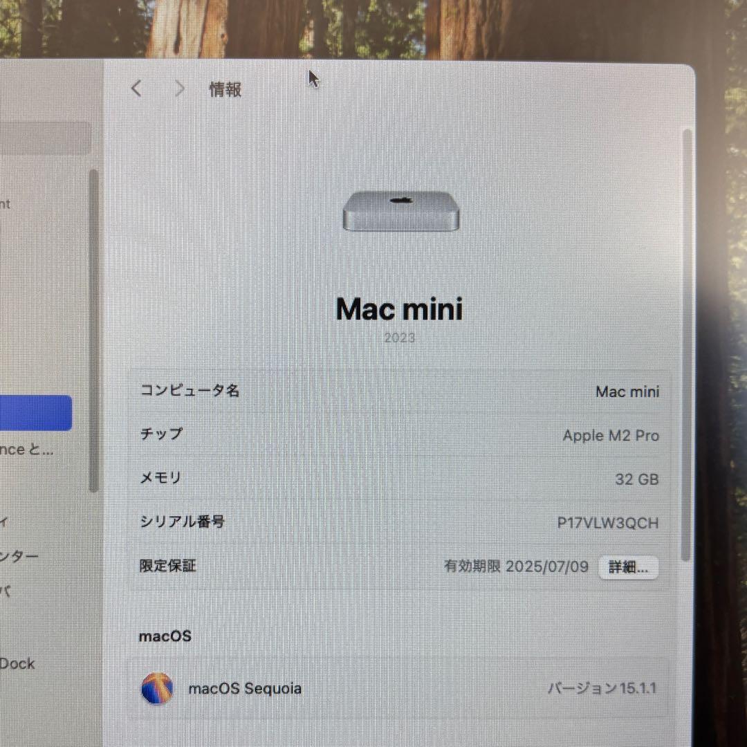【値下げしました】Mac mini M2 Pro 32GB ストレージ1TB